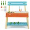 Multi-Color Kids Outdoor Mud Kitchen with Grill Sink Faucet Fir Pine Wood 31 Inch